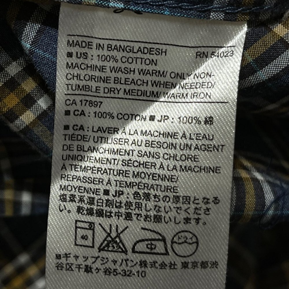 Banana Republic Men's Button Front Shirt Blue Plaid Long Sleeve Size L Large - Picture 5 of 5